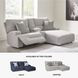 Acklen Place Pewter 3 Piece Performance Fabric Power Reclining Sectional Sofa with RAF Chaise