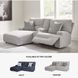 Acklen Place Pewter 3 Piece Performance Fabric Power Reclining Sectional Sofa with LAF Chaise