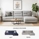 Acklen Place Pewter 3 Piece Performance Fabric Power Reclining Sectional with RAF Chaise