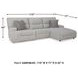 Acklen Place Pewter 3 Piece Performance Fabric Power Reclining Sectional with RAF Chaise