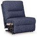 Acklen Place Navy Performance Fabric 3 Piece Modular Power Reclining Sectional with RAF Chaise and USB Charging
