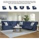 Acklen Place Navy Performance Fabric 6 Piece Modular Power Reclining Sectional with Pillows and USB Charging