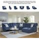 Acklen Place Navy 6 Piece Performance Fabric Power Reclining Sectional with RAF Chaise