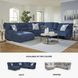 Acklen Place Navy 6 Piece Performance Fabric Power Reclining Sectional with LAF Chaise
