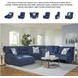 Acklen Place Navy 6 Piece Performance Fabric Power Reclining Sectional with LAF Chaise