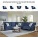Acklen Place Navy 5 Piece Performance Fabric Power Reclining Sectional