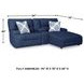 Acklen Place Navy 3 Piece Performance Fabric Power Reclining Sectional Sofa with RAF Chaise