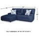 Acklen Place Navy 3 Piece Performance Fabric Power Reclining Sectional Sofa with LAF Chaise