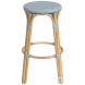 Tobias Twilight Blue Rattan Performance Fabric Bar Stool