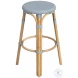 Tobias Twilight Blue Rattan Performance Fabric Bar Stool