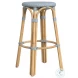 Tobias Twilight Blue Rattan Performance Fabric Bar Stool