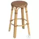 Tobias Brown Rattan Performance Fabric Bar Stool