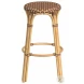 Tobias Brown Rattan Performance Fabric Bar Stool
