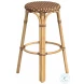 Tobias Brown Rattan Performance Fabric Bar Stool