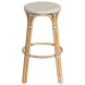Tobias Tan and Beige Rattan Performance Fabric Bar Stool