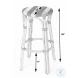 Tobias Tan and Beige Rattan Performance Fabric Bar Stool