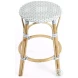 Tobias Powder Blue And White Rattan Performance Fabric Counter Height Stool