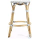 Tobias Powder Blue And White Rattan Performance Fabric Counter Height Stool