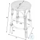 Tobias Powder Blue And White Rattan Performance Fabric Counter Height Stool