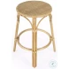 Tobias Natural Rattan Performance Fabric Counter Height Stool
