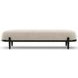 Madera Beige And Modern Walnut Upholstered Panel Bed Room Set