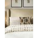 Summerland Beige Leather Upholstered King Panel Bed