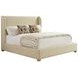 Summerland Beige Leather Upholstered Queen Panel Bed