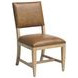 Colburn Brown Leather Upholstered Side Chair with Nailhead Trim