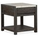 Plum Creek Ravenwood Black and White Rectangular Marble Top End Table