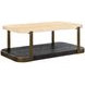 Avalon Espresso and White Travertine Rectangular Cocktail Table