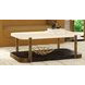 Avalon Espresso and White Travertine Rectangular Cocktail Table