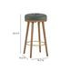 Oodle Green and Light Walnut Performance Vegan Mohair Upholstered Bar Stool