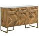 Keaton Natural And Antique Gold Cabinet with Marble Top