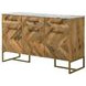 Keaton Natural And Antique Gold Cabinet with Marble Top