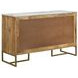 Keaton Natural And Antique Gold Cabinet with Marble Top