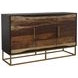 Zara Black Walnut And Gold 2 Drawer Accent Cabinet