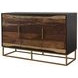 Zara Black Walnut And Gold 2 Drawer Accent Cabinet