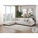 Tinley Beige 4 Piece L Shape Modular Sectional with Ottoman