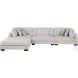 Tinley Beige 4 Piece L Shape Modular Sectional with Ottoman