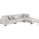 Tinley Beige 4 Piece L Shape Modular Sectional with Ottoman