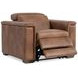 Lioni Brown Upholstered Power Motion Chair with USB Charging