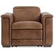 Lioni Brown Upholstered Power Motion Chair with USB Charging