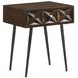 Ezra Dark Coffee Brown And Gunmetal Accent Table