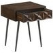 Ezra Dark Coffee Brown And Gunmetal Accent Table