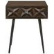 Ezra Dark Coffee Brown And Gunmetal Accent Table