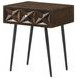 Ezra Dark Coffee Brown And Gunmetal Accent Table