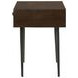 Ezra Dark Coffee Brown And Gunmetal Accent Table