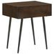 Ezra Dark Coffee Brown And Gunmetal Accent Table