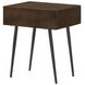 Ezra Dark Coffee Brown And Gunmetal Accent Table