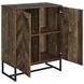 Carolyn Rustic Oak And Gunmetal 2 Door Accent Cabinet